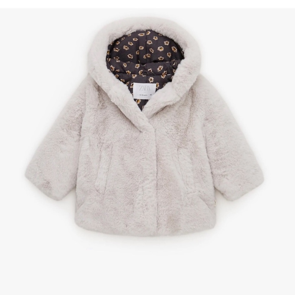 Zara Toddler Faux Fur Coat - Size 2-3 Years - NWT